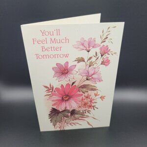 Vintage Fantusy Well Wishes Card Envelope Meaningful Colorful Daisies Unused